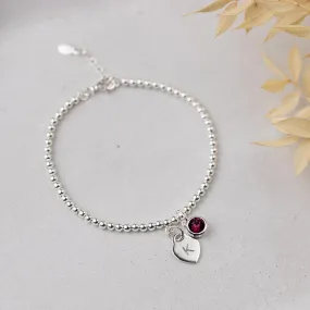 Personalised February Birthstone Bracelet - Amethyst Crystal