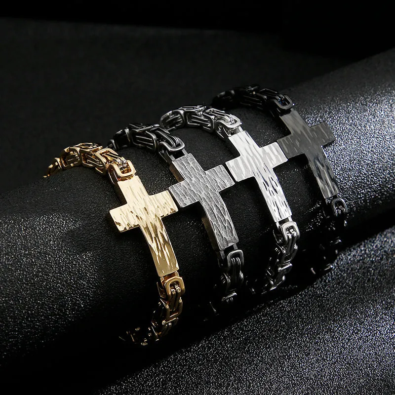 Personalized Retro Titanium Steel Bracelet for Men - Korean Cross-Bend Design, Emperor Return Chain, Wholesale Collection