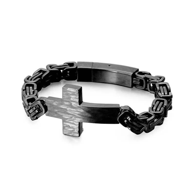 Personalized Retro Titanium Steel Bracelet for Men - Korean Cross-Bend Design, Emperor Return Chain, Wholesale Collection