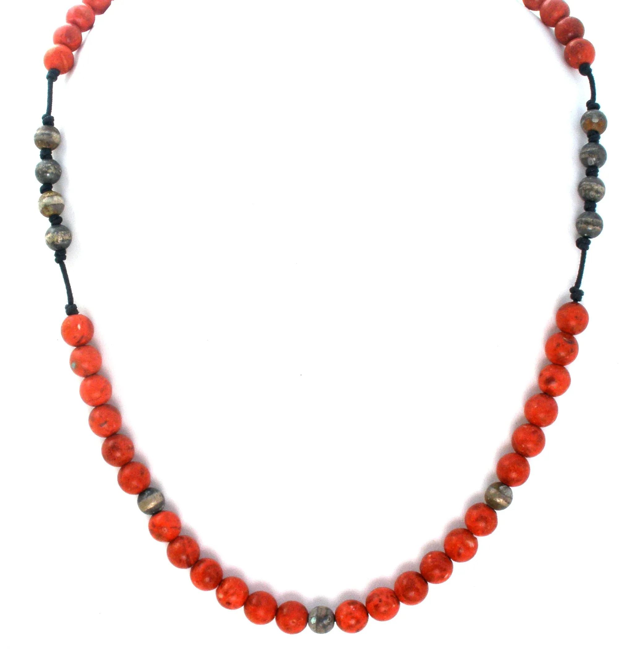 Peyote Bird Coral & Carnelian Necklace 925