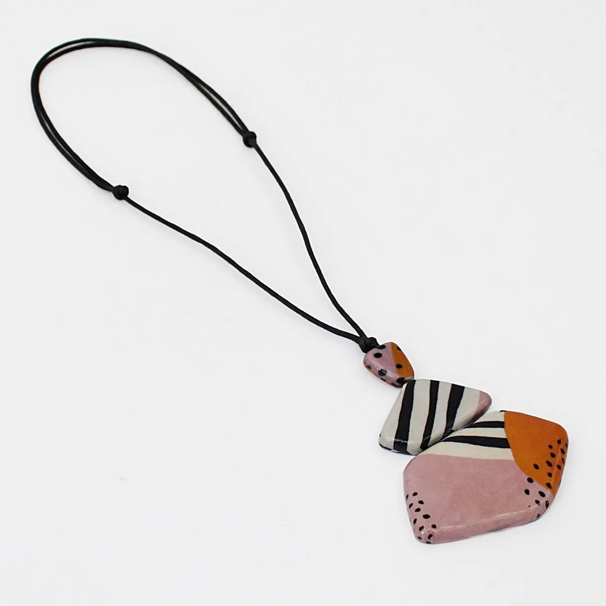 Pink Triple Stacked Decoupage Teagan Pendant