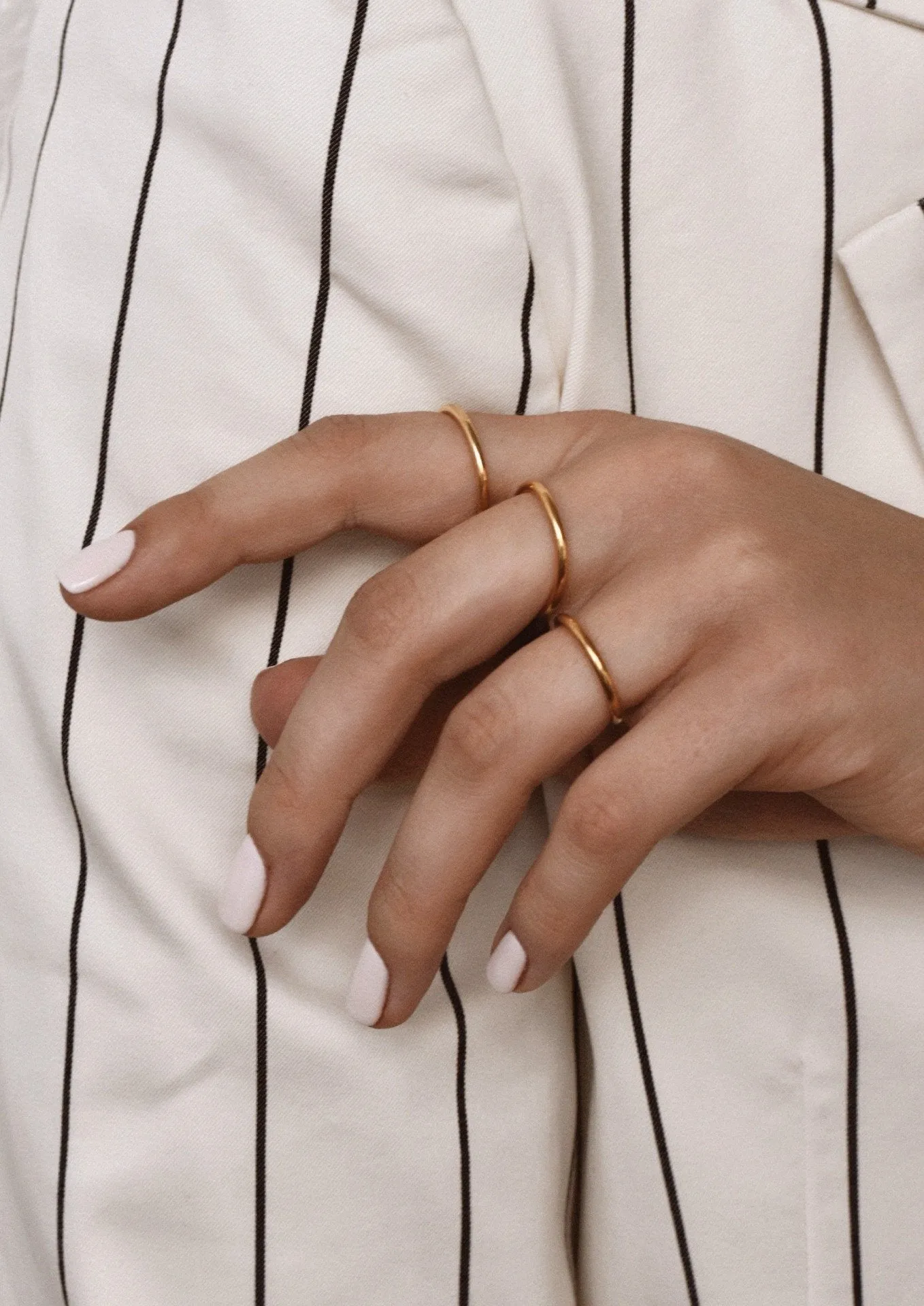 Plain Rings Stack Gold