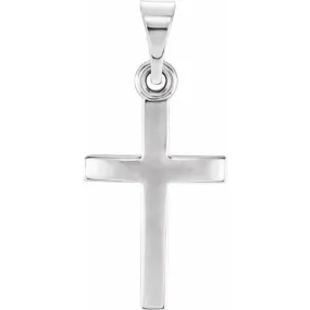 Platinum 14.5x9.7 mm Cross Pendant