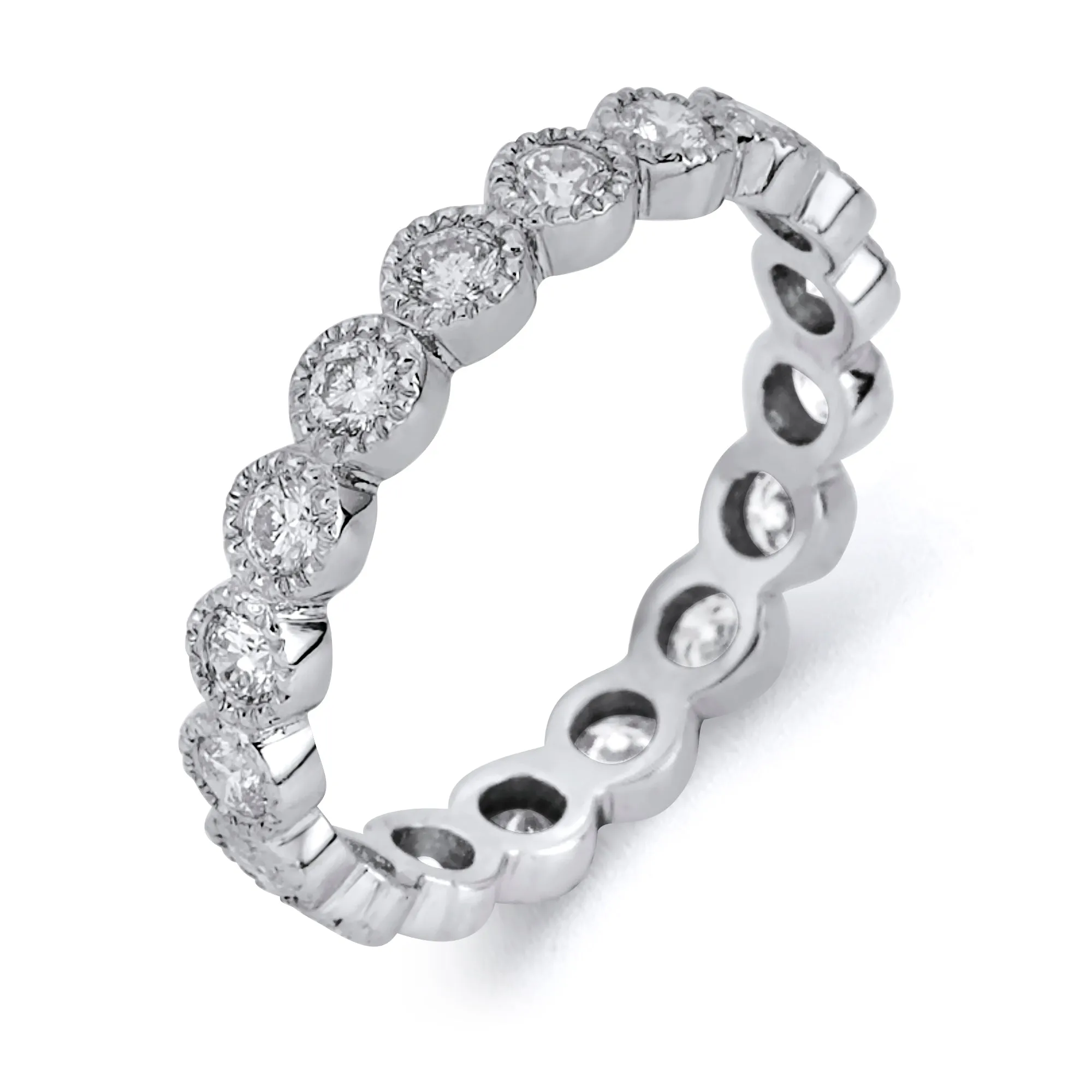 Platinum Diamond Eternity Bezel Set Band