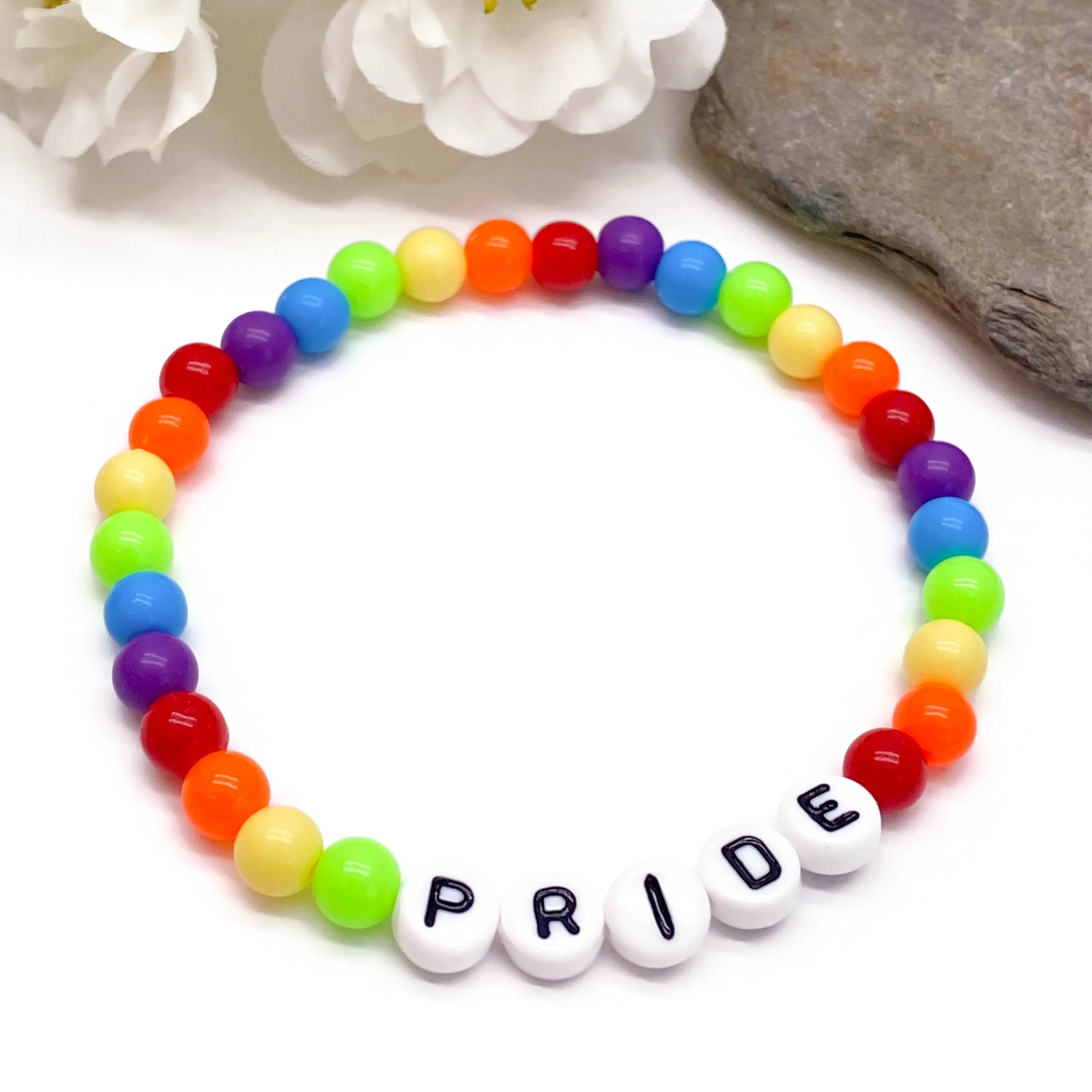 PRIDE Acrylic Rainbow Beaded LGBTQ Bracelet