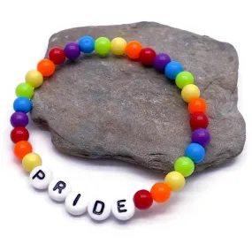 PRIDE Acrylic Rainbow Beaded LGBTQ Bracelet