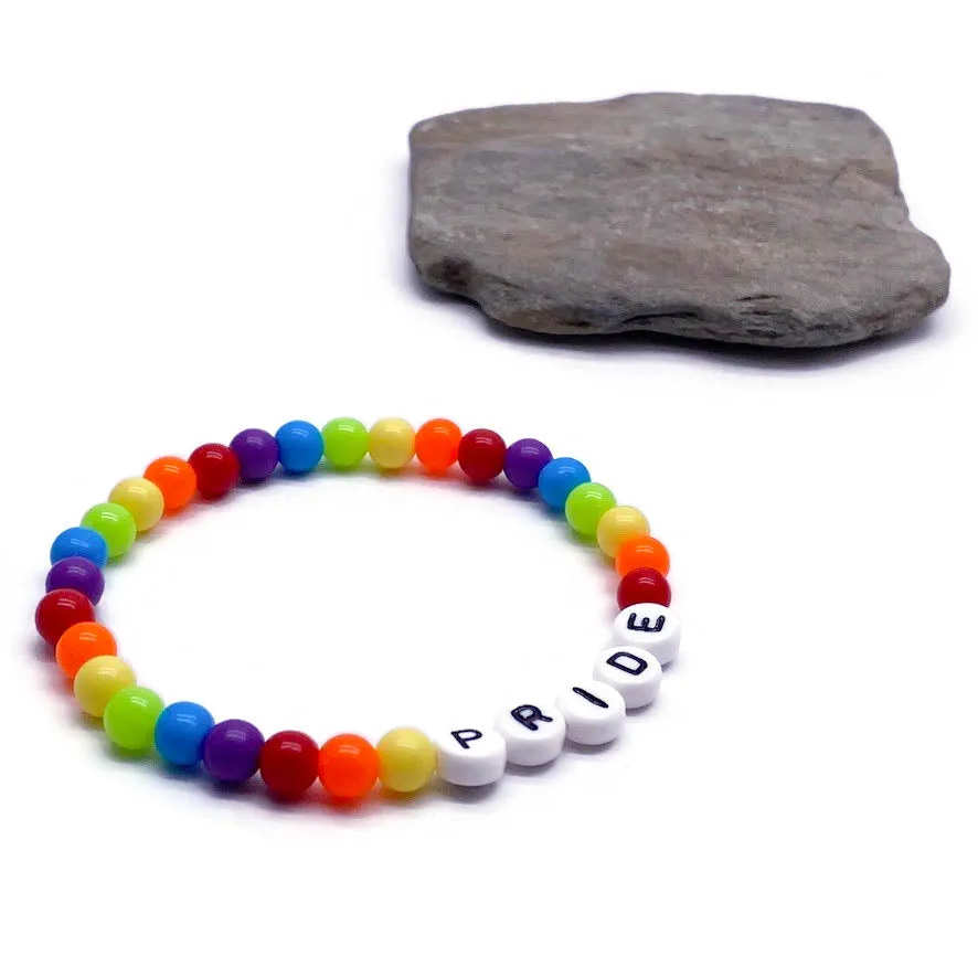 PRIDE Acrylic Rainbow Beaded LGBTQ Bracelet