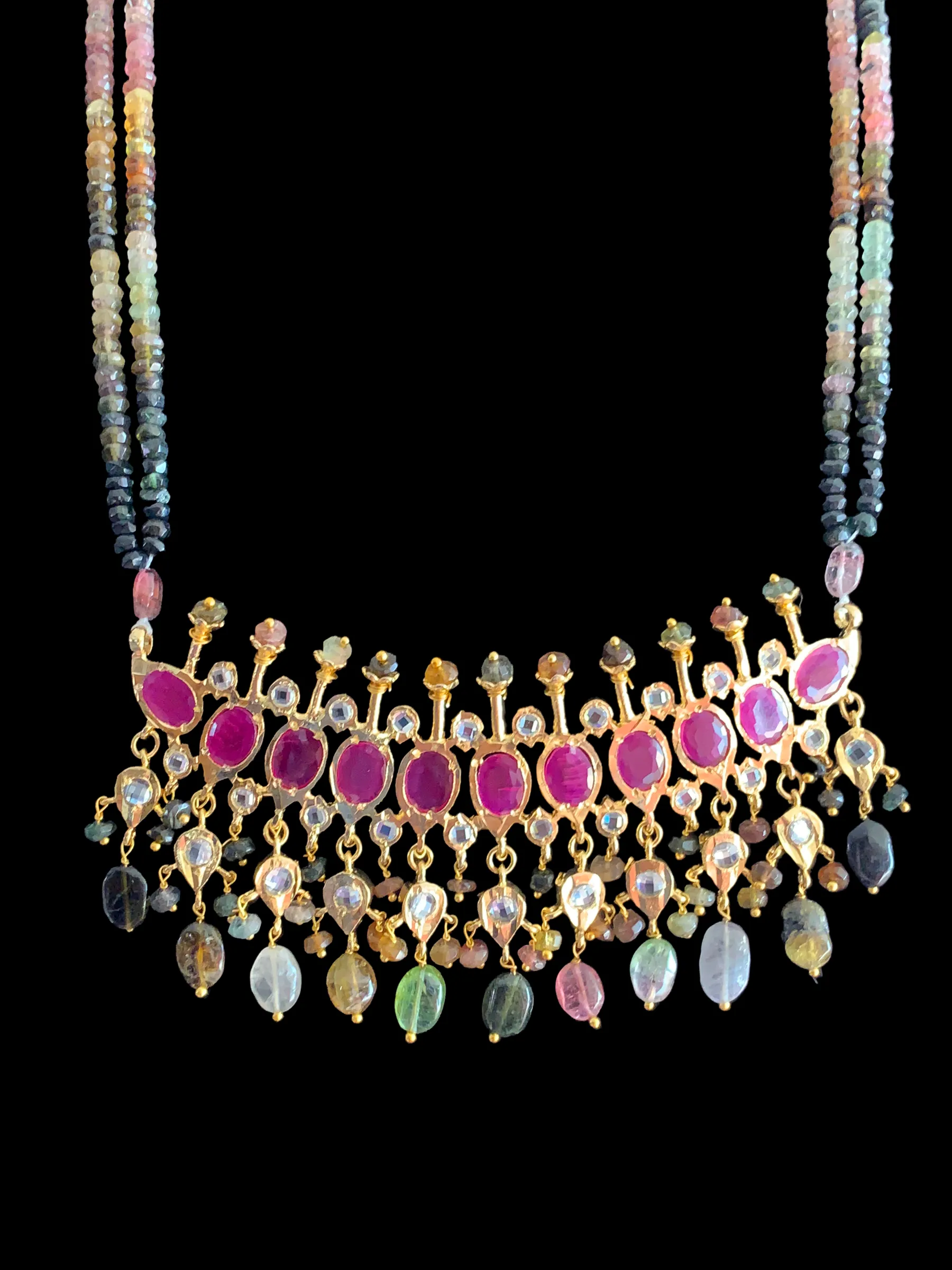 PS302 Tirmani in tourmaline  beads( SHIPS IN 3 WEEKS  )