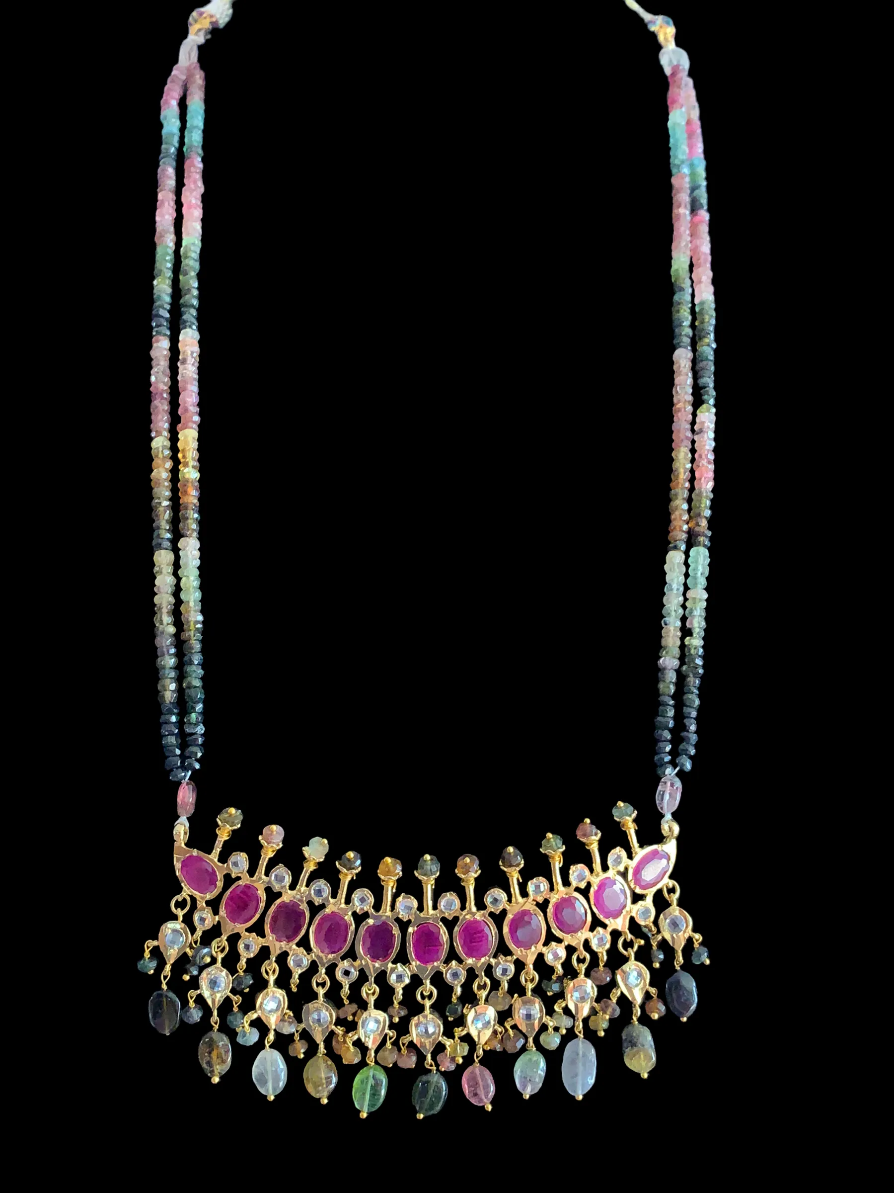 PS302 Tirmani in tourmaline  beads( SHIPS IN 3 WEEKS  )