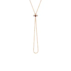 QUEEN BEE BELLA GOLD DIAMOND GARNET HAND CHAIN