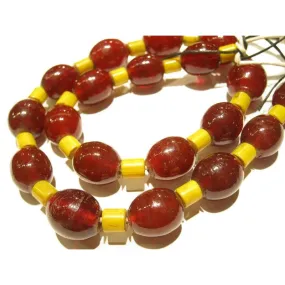 "Naga Style Cherry Tomatoes" Glass Trade Bead Strand / Necklace / Loose Beads