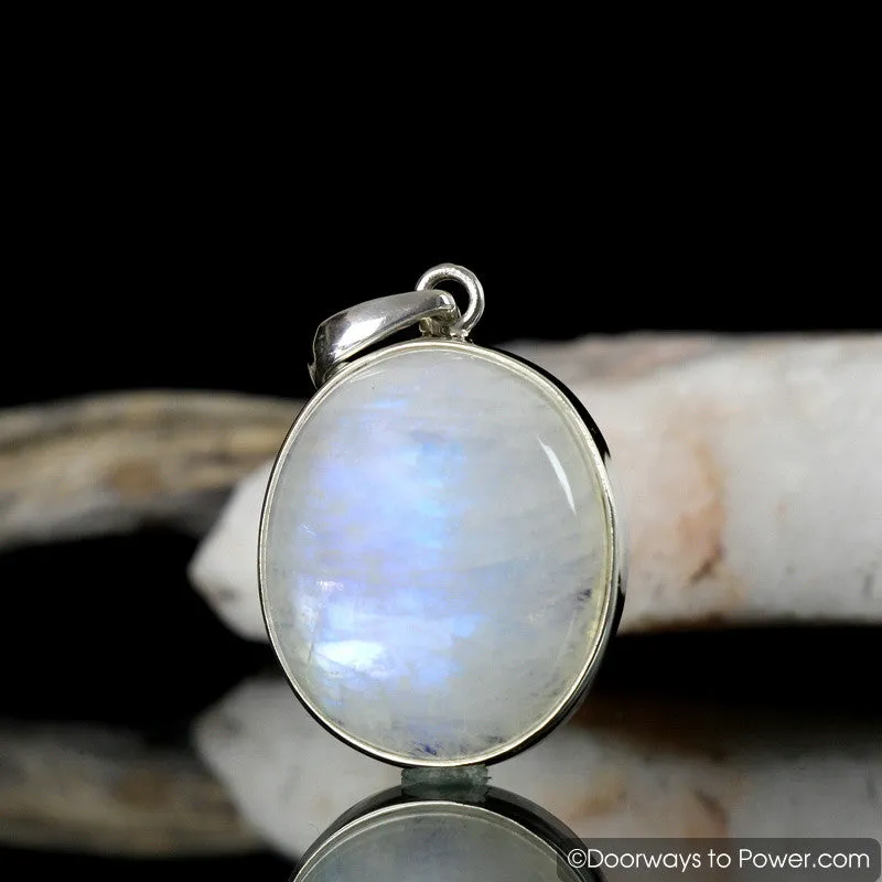 Rainbow Moonstone Pendant .925 Sterling Silver #1