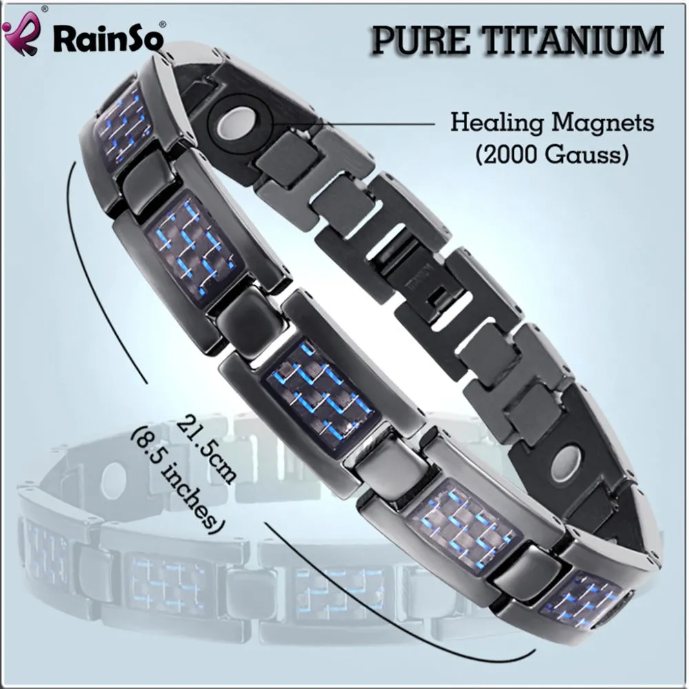 Rainso Fashion Jewelry Bracelets &amp; Bangles Bio Energy Healing Titanium Magnetic Bracelet Men Jewelry Love Bracelet Gift For Men