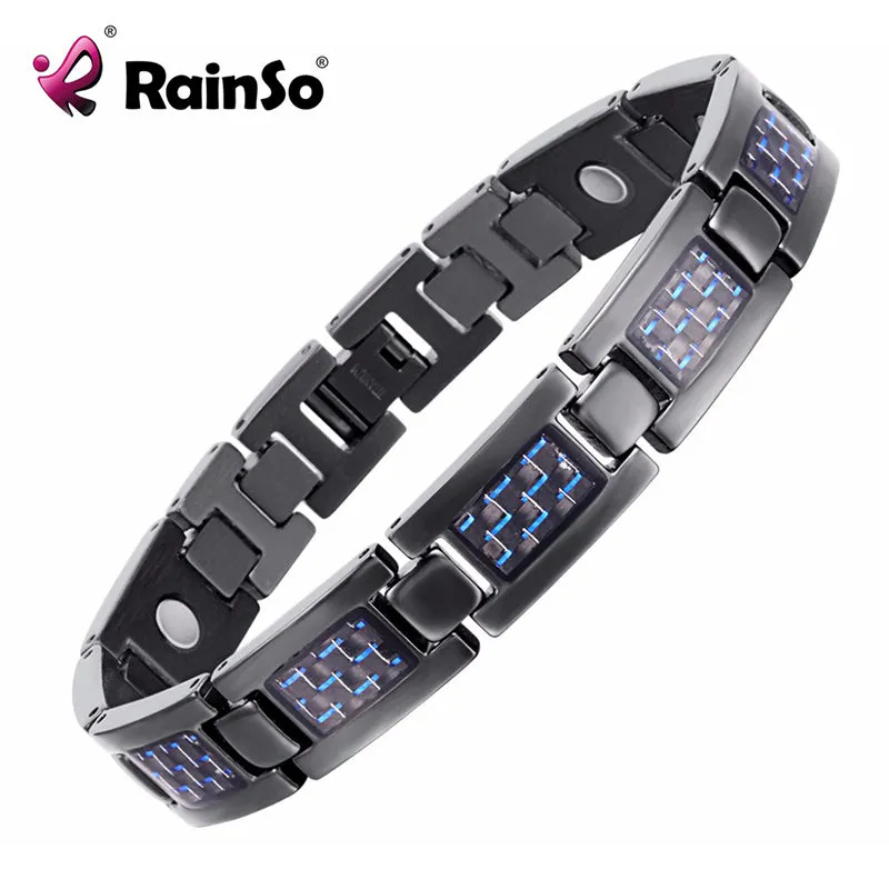 Rainso Fashion Jewelry Bracelets &amp; Bangles Bio Energy Healing Titanium Magnetic Bracelet Men Jewelry Love Bracelet Gift For Men