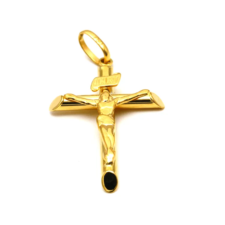 Real Gold Jesus 3D Men Cross Pendant 1399 P 1658