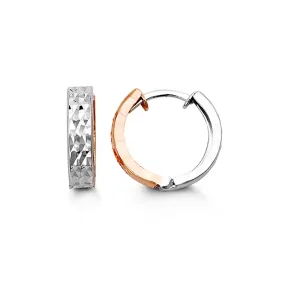 Reversible Diamond Cut Huggie Earring