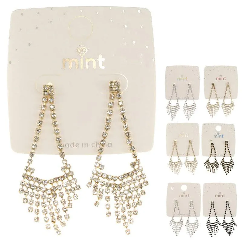 Rhinestone Drop Earrings 44709 ( 12 units )