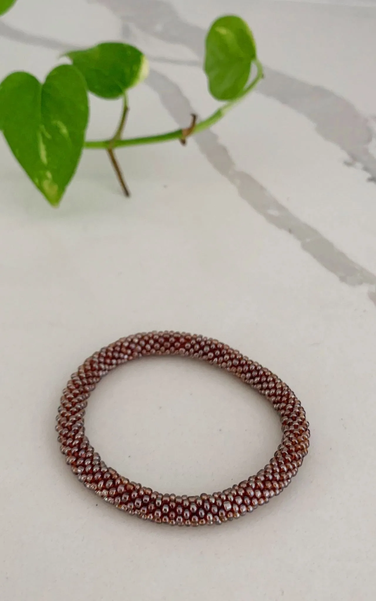 Rolling Beaded Bracelet - Rust