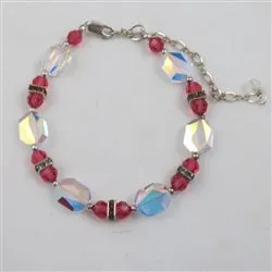 Rose Crystal Beaded Bracelet