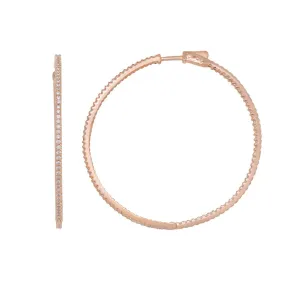 Rose Gold .925 Sterling Silver Endless Hoop Earrings