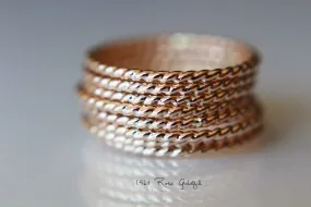 Rose Gold Rope Ring, Stackable Ring, Twisted Ring, Rope Band, Simple Band, Minimalist, Thumb Ring, Simple Ring,Stacker,Boho Chic, Twist Ring