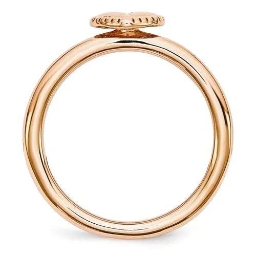 Rose Gold Sterling Silver Stackable Expressions Heart Padlock Ring