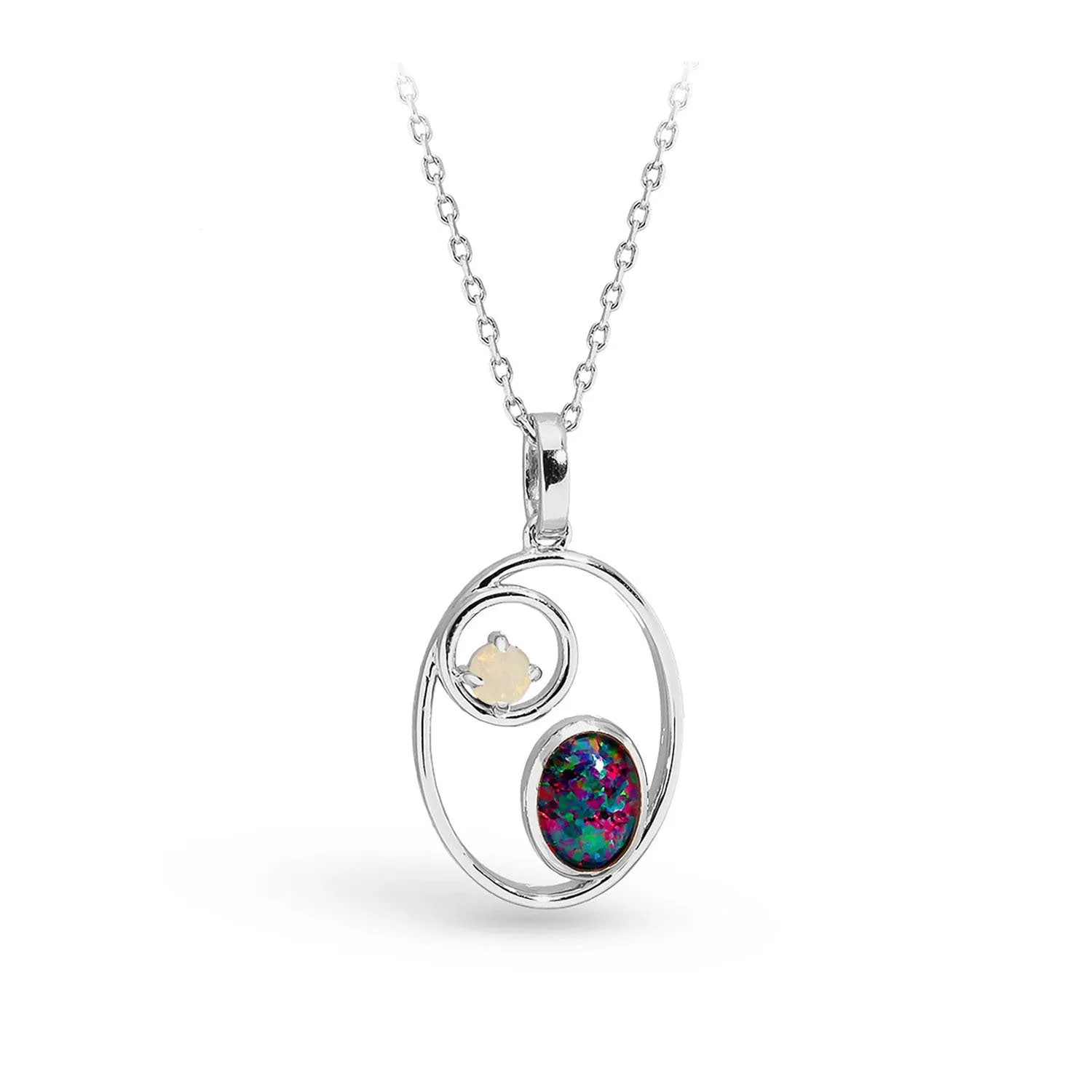 Royal Triplet & Solid Opal Necklace / Pendant