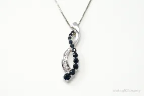 Sapphire Cubic Zirconia Sterling Silver Necklace