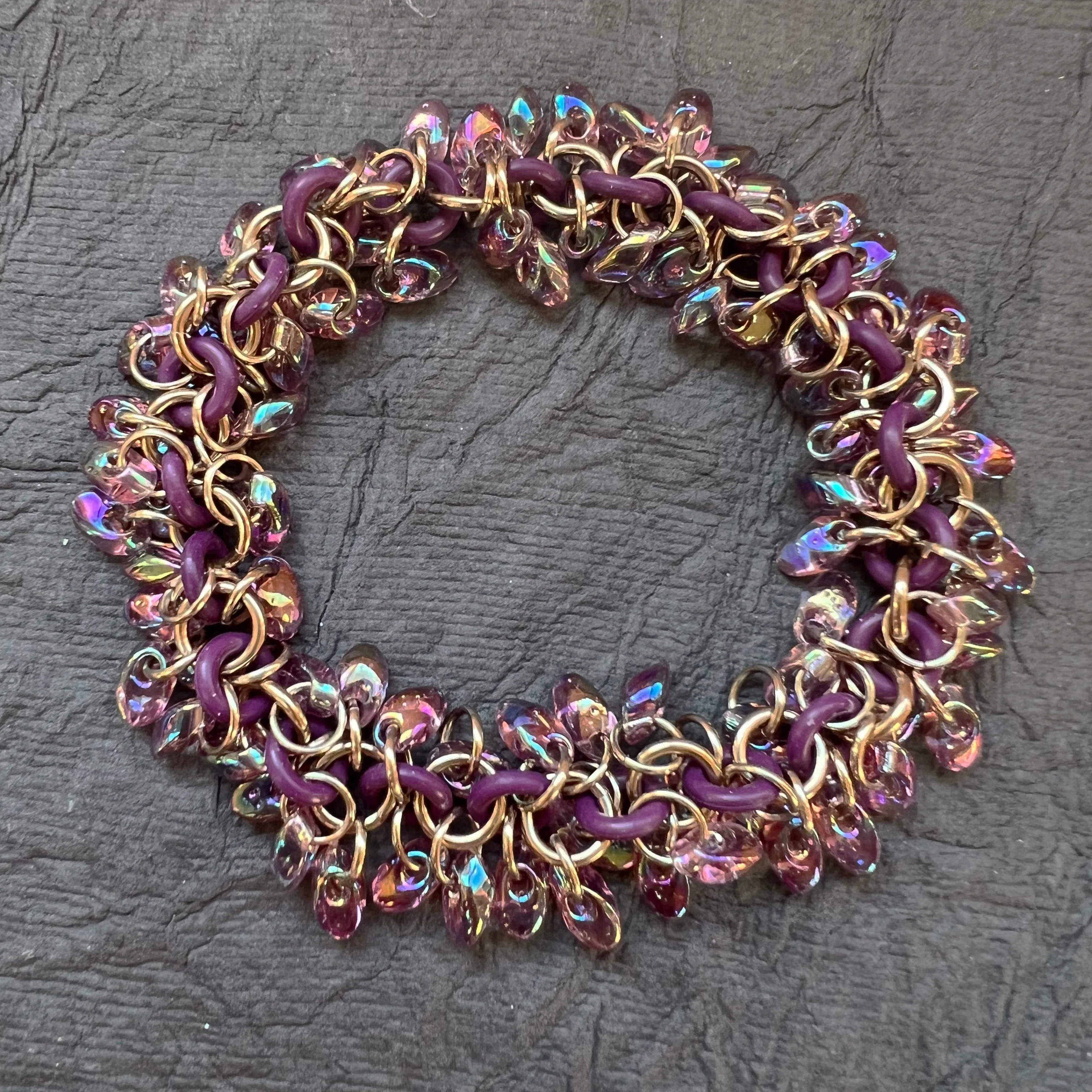 Shaggy Long Magatama Stretch Bracelet Kit with FREE Video  Amethyst Wine Champagne Amethyst AB