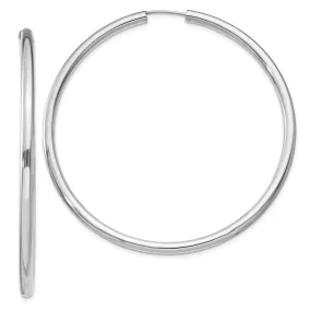 Silver Hollow Endless Tube Hoop Earrings 3mmx60mm