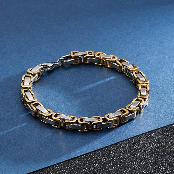 Silver Titanium Steel Regal Bracelet (Circumference 21.5cm) 銀色鈦鋼帝王手鍊 (鍊長 21.5cm) KJBR16113