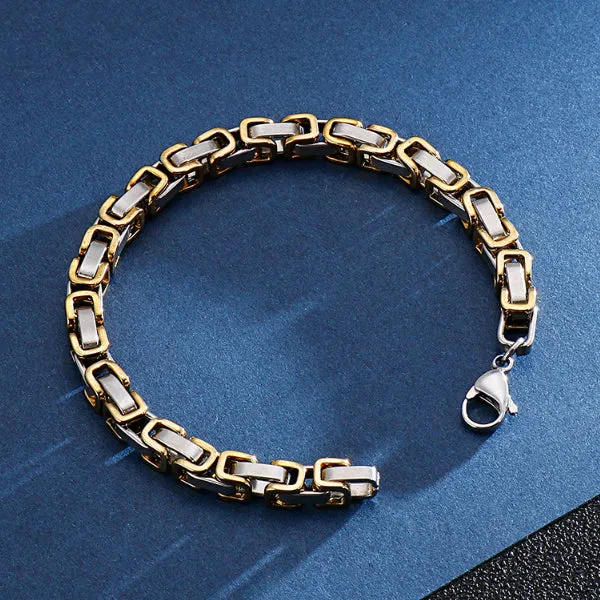 Silver Titanium Steel Regal Bracelet (Circumference 21.5cm) 銀色鈦鋼帝王手鍊 (鍊長 21.5cm) KJBR16113