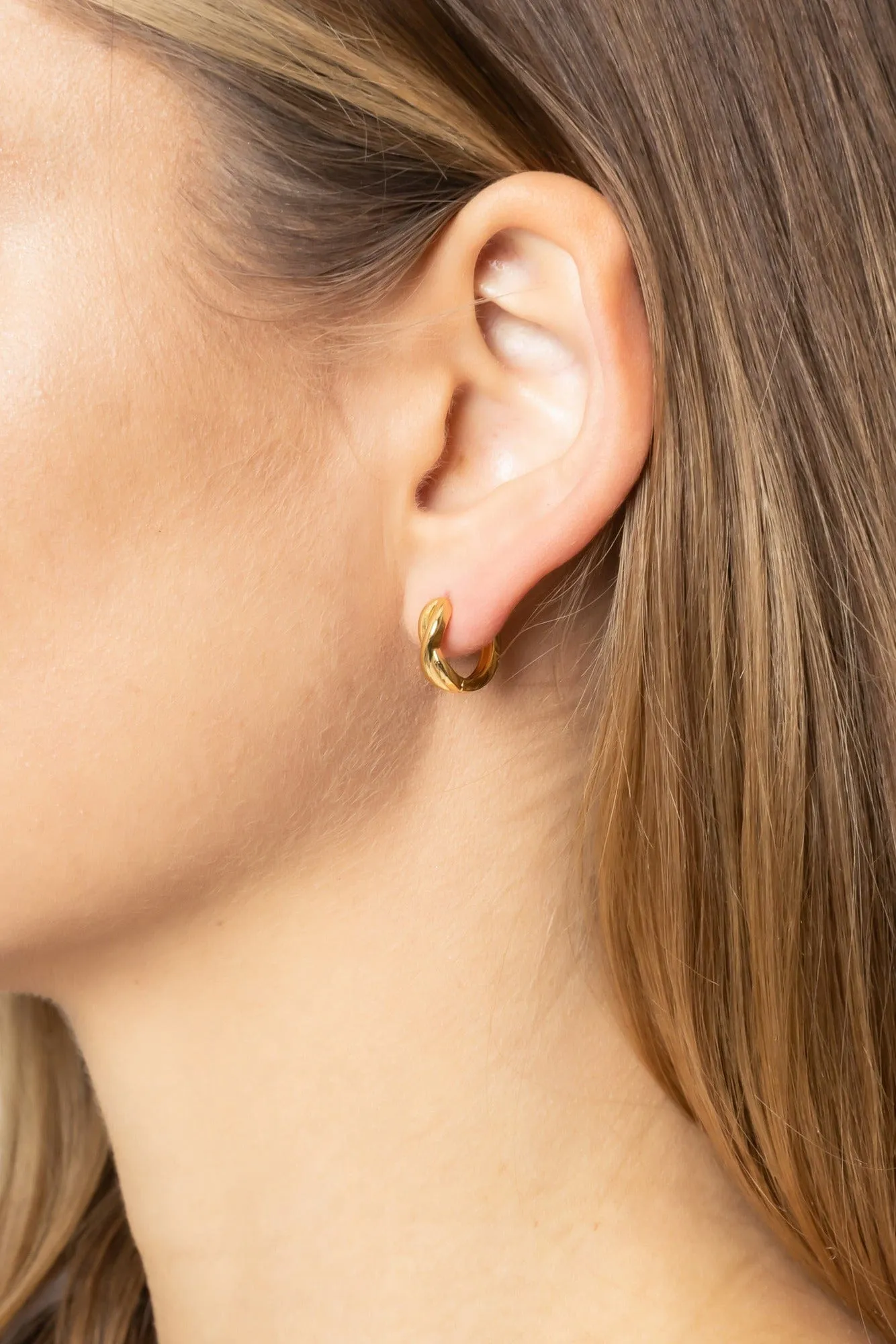 SJE310253 14K Gold Dipped Hoop Earrings