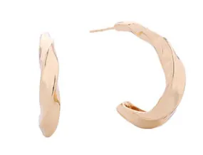 SJE310362 14K Twisted Hoop Post Earrings