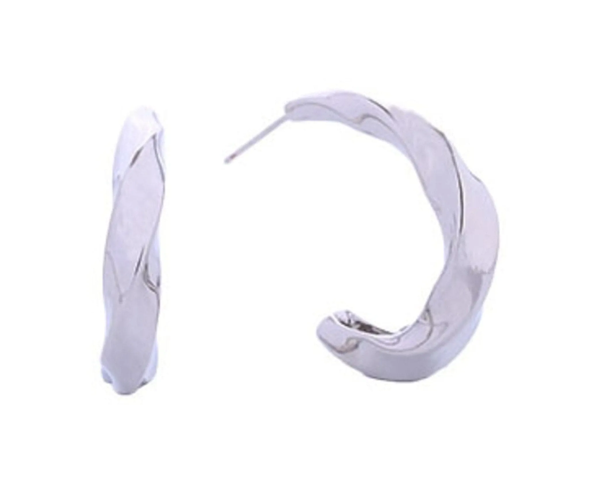 SJE310362 14K Twisted Hoop Post Earrings