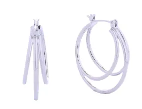 SJE310584 14K Mixed Triple Hoop Earrings