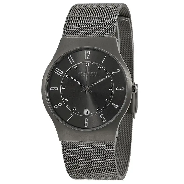 Skagen Men's Grenen Titanium Case Stainless Steel Mesh Watch 233XLTTM