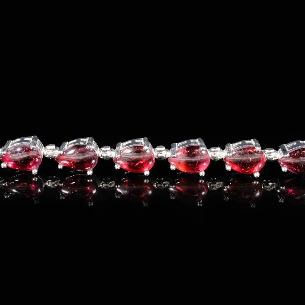 Special Garnet (Lal) Gemstone Silver Bracelet SCB-010