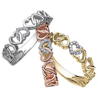 STACKABLE DIAMOND HEART BAND