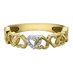 STACKABLE DIAMOND HEART BAND