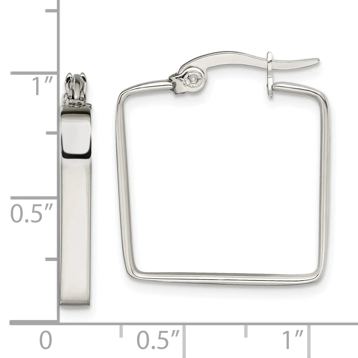 Stainless Steel Square Hoop Earrings 20MM