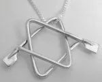 Star of David with 2 Separate Mini Blades Pendant