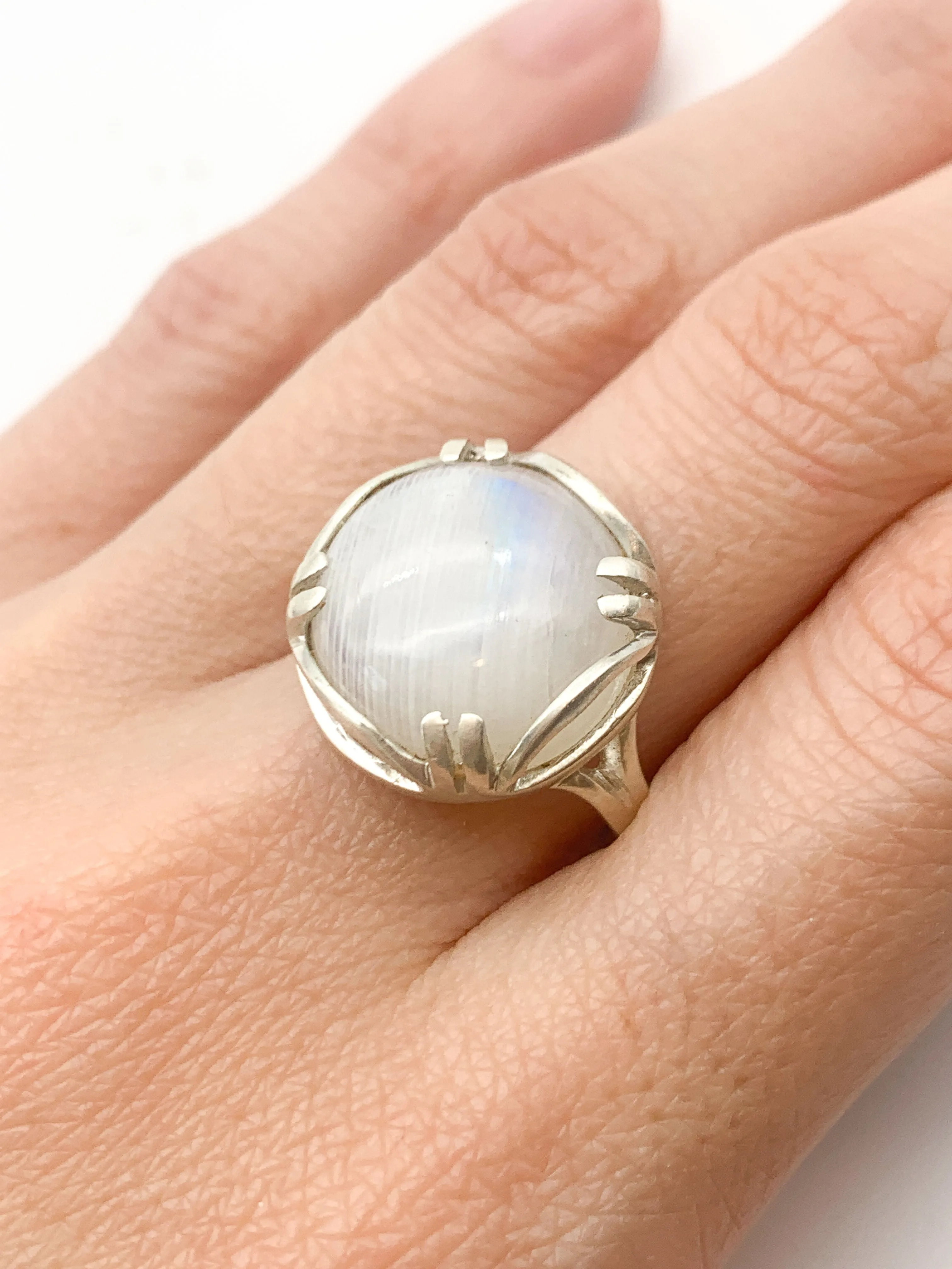 Statement Moonstone Ring - June Birthstone Ring - Large Vintage Ring