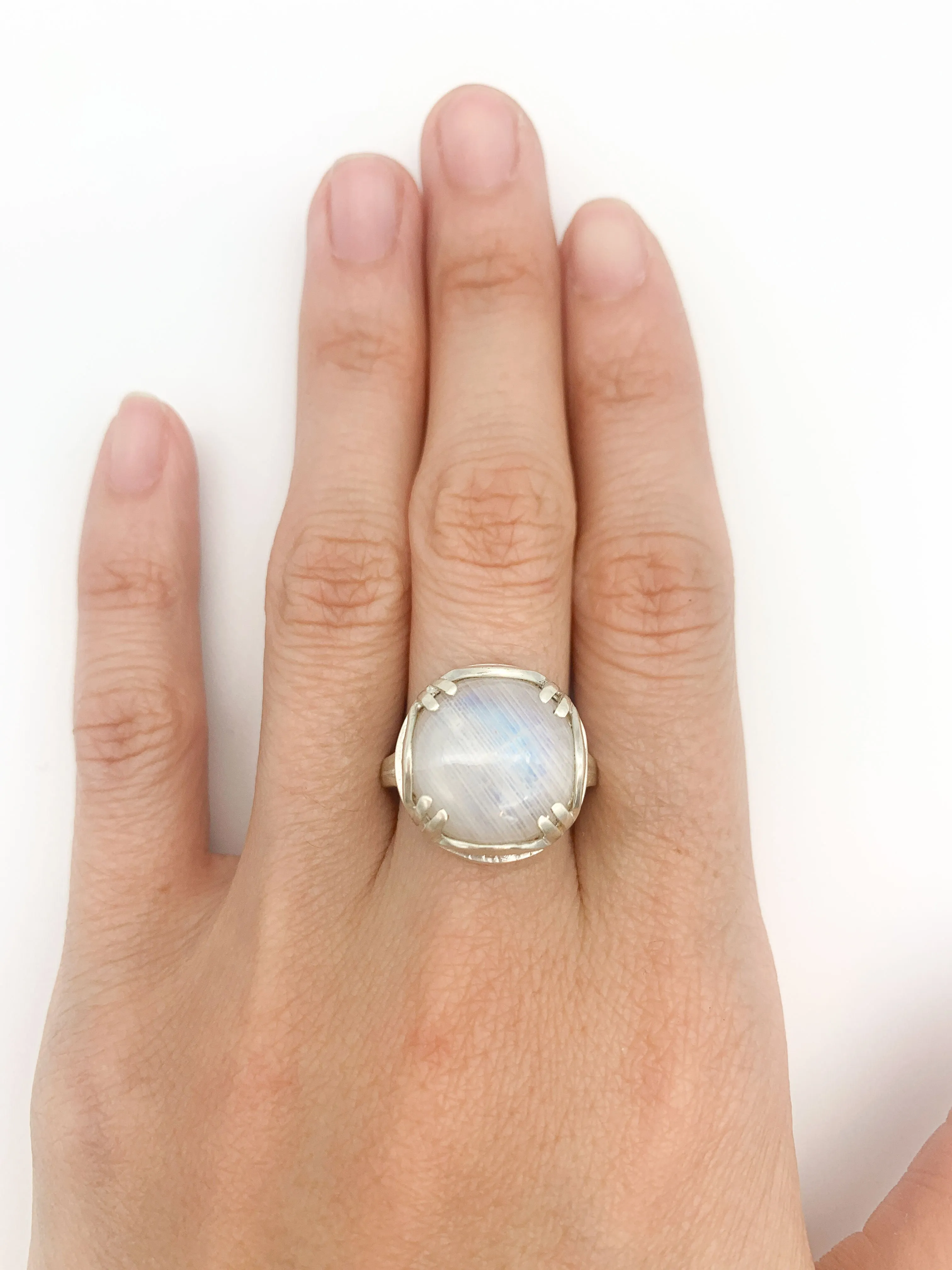 Statement Moonstone Ring - June Birthstone Ring - Large Vintage Ring