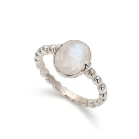 Statement Rainbow Moonstone Ring - Real Moonstone Ring - Vintage Oval Bezel Ring