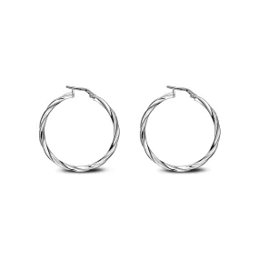 Sterling Silver 30mm Twist Hoop Earrings