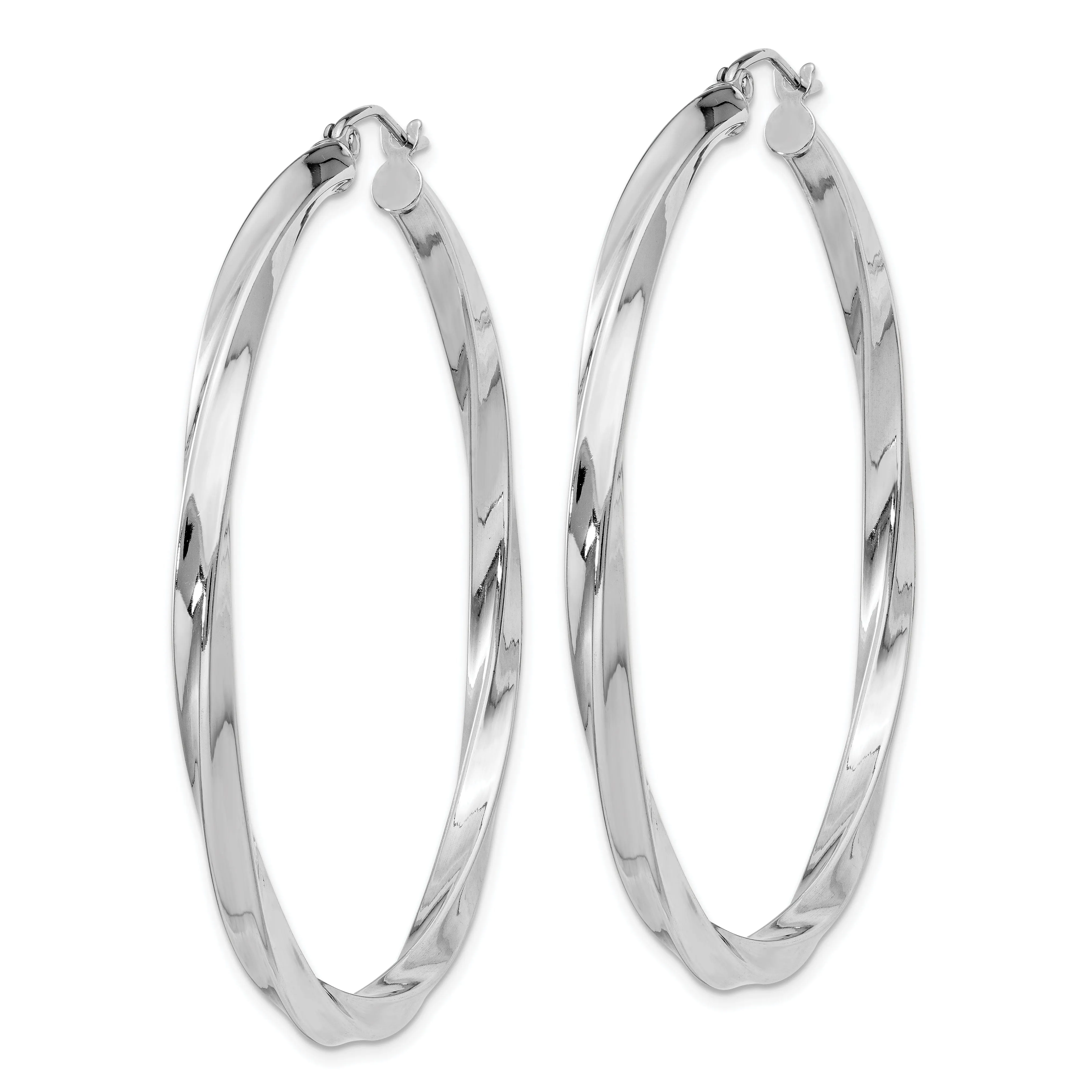 Sterling Silver 3MM Polished Twisted Hoop Earrings