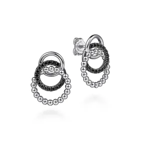 Sterling Silver .73CTW Black Spinel  Bujukan Stud Earrings