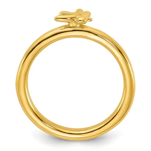 Sterling Silver Gold Plated Stackable Expressions Bee Ring