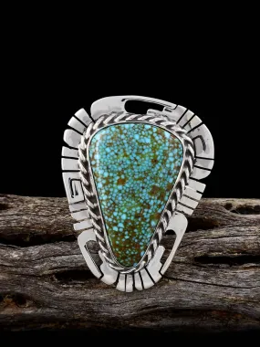 Sterling Silver Kingman Turquoise Adjustable Ring, Size 9 1/2 